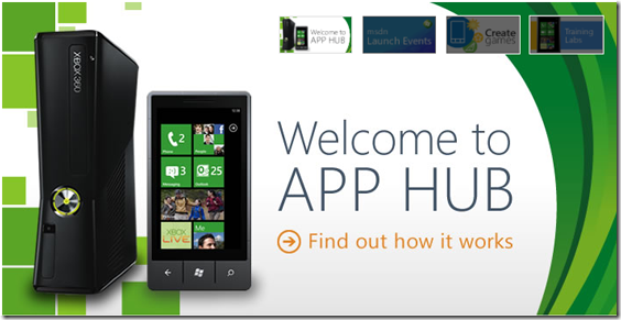 The wp7 app hub page
